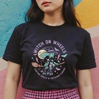 Skate Witch T-Shirt: Pastel Goth Roller Derby Tee S