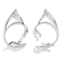 Ear Cuff Elf Ear Clip Zinc Zinc Alloy Cat Ear Hollow Ear Clips Goth   Women Silver-1 Pair white