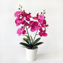 Multi-Bloom Artificial Orchid Bonsai DIY Artificial Faux Plants New Plastic Fake Flower  Home Decor rožinė raudona spalva