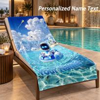 Astro Bot Custom Name Beach Towel Large Soft Towel for Indoor Bathroom Outdoor Beach 70cmx140cm(27x55inch) blue