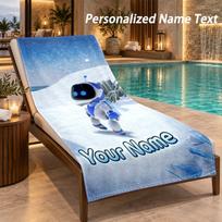 Astro Bot Custom Name Beach Towel Large Soft Towel for Indoor Bathroom Outdoor Beach 70cmx140cm(27x55inch)