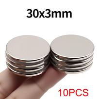 30x3mm Super stiprus neodimio magnetas N35 NdfeB Nuolatinis magnetinis imanes Apvalūs galingi magnetai Šaldytuvo magnetas