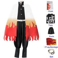 Anime Rengoku Kyojuro Cosplay Kostiumai Traukinio Puodelis Mugen Chalato Kostiumai Suaugusiems Vaikams Perukai Cos apranga Šventė M&Other black