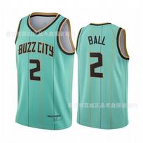 Charlotte Hornets 2 LaMelo Ball marškinėliai Vyrams Moterims Krepšinio uniforma City Edition Siuvinėti Medvilniniai Large