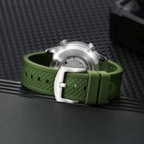 BERNY AM439M/AM439MS Diving Watch Strap Quick Release Diver Watches Silicone Band Stainless Steel Bands Replacement gray