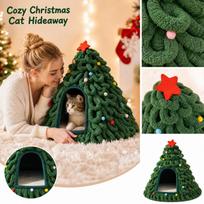 Christmas Tree Bed for Cats, Enclosed House for Indoor, Pet Furniture One Size brown
