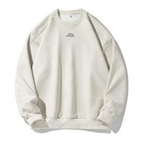 Men Autumn Winter Clothing Baggy Vintage Pullovers Couples O Neck Pullover Sweatshirts M white