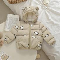 Cute Ears Design Hooded Thick Padded Coat For Little Kids Boys Girls 100cm ruda