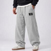 Men's Long Corduroy Pants, Trendy Versatile Casual Trousers for Everyday and Outdoor Wear L šviesiai pilka spalva