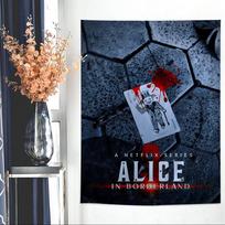 Hot TV Alice In Borderland Cartoon Tapestry Art Science Fiction Room Home Decor Wall Hanging Sheets 74x94cm(29x37in)