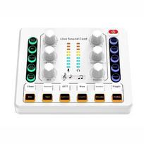 M8 Audio Interface Podcast Equipment Caster-All In One - Portable Podcast Production Studio With Premium Mic Preamp Sound Card balta