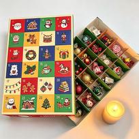 New Christmas Homemade Surprise Buckle Blind Box Christmas 24 Calendar Fun Hole Box black