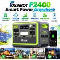 FOSSiBOT F2400 Nešiojama elektrinė 2048Wh 2400W Peak 4800W Lifepo4 Baterija Saulės įkrovimas Daugialypis Portas UPS Stovyklavimui Kemperiui Namų Elektros Tiekimo Sutrikimui FOSSiBOT F2400-YY