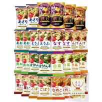 Amano Foods Freeze-Dried Miso Soup Ingredients Amazing Gukou 15 Types 30 Servings Assortment Set Instant Room Temperature Storage Domestic Dried beige