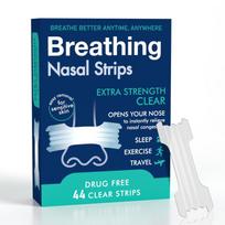 44 vnt. Stiprios Anti-Snoring nosies juostelės Miego nosies juostelės Pagerintai oro įkvėpimo mankštai ir miego kokybei Kvėpavimo juostelės white