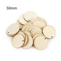 Home Decoration Laser Cut Slice Wooden Ornament Hanging Pendant Wood DIY Craft Wood Piece 50mm