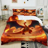Charizard Duvet Cover Pillowcase Bedding Set Adult Boy Girl Bedroom Decoration Children Single Double Large Size 135x200cm