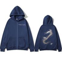 Anime Tokyo Ghoul Ken Kaneki Spider Lily Zipper Hoodies Men's Women Fashion Casual Zip Up Hooded Sweatshirts Jackets Streetwear M tamsiai mėlyna spalva