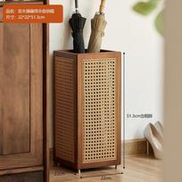 Kinų stiliaus medinis rotango skėčių stovas, laisvai pastatomas prieškambario skėčių laikymo kibiras Rattan umbrella storage rack black