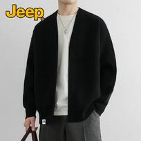 JEEP Men's Vintage Knitted Cardigan Sweater 3XL white