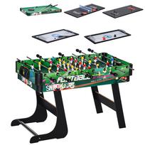 6 In 1 Multi Game Table Foosball Billiard Ping Pong Air Hockey Ring Toss 118x104x71cm Multicolor