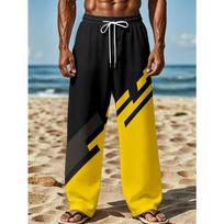Men's 3D Abstract Pattern Printed Baggy Casual Trousers,  Elastic Drawstring Waist with Pockets, for Spring Summer Home Outdoor Vacation M