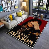 Pop Culture Area Rug, Michael Jackson Diamond Glove Cover Eye Red Retro Poster, Man Cave Decor, Non-Slip Mat 40x60cm( 15x23in ) gray