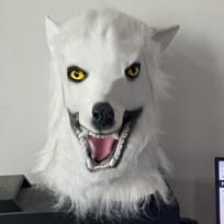 Glowing Gray Wolf Dog Mask Halloween Costume Animal Head Prop Party White Wolf