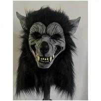 Glowing Gray Wolf Dog Mask Halloween Costume Animal Head Prop Party Black Smiling Wolf Mask