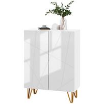 Narrow Shoe Storage Cabinet With Soft Close Hinges And Adjustable Shelves For 15 20 Pairs Of Shoes White