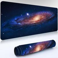 Nebula Mousepad Large,Gaming Desk Mat Space Galaxy, Purple Blue Planet Nerdy Aesthetic,xxl Long Wide Extended Deskmat Mouse Pad 600x300x2mm blue