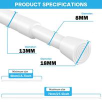 Xiaomi Spring Tension Curtain Rods Durable Adjustable Length Hanging Extendable Telescopic Poles for Bathroom Kitchen Cupboard No Drill white