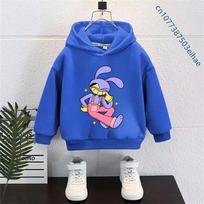 Y2K Vintažinis The Amazing Digital Circus Vaikų su gobtuvu džemperis ilgomis rankovėmis Animacinis Cosplay Kostiumas Berniukas Mergaitė Sportinis Išorinis Paltai 150 blue