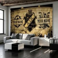 Individualus vardas AIK Fotboll spausdintas gobelenas – Sieninė dekoracija miegamiesiems, bendrabučiams ir namų interjerui 180cm x 230cm