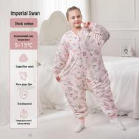 Vilnonis ir šiltas imbiero spalvos vaikiškas miegmaišis su atskirtomis kojomis – plonas apsauginis nuo spyrių pledas pavasariui, rudeniui, žiemai. S - Length 95cm [Height 95-110cm] Crotch Snap gray