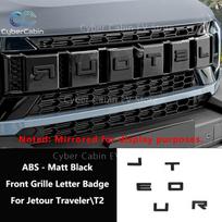 Car Front Grille Decal Fits For Jetour Traveler T2  Emblems Car Logo Sticker Badge Body Decoration Auto Exterior Letter Marking Grille letters matt