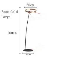 Italian Arc Floor Lamp Gold  Black LED Fishing Ring Light Creative Loft Sofa Living Room Bedroom Corner Dinner Standing Lamp