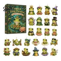 Christmas Tree Hanging Ornaments Frog Advent Calendar 2026, 24 Days Countdown with Pcs 2D for Acrylic Ornaments, Cute Pendants Holiday Parties, Tree, C