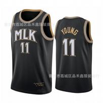 Mens Atlanta Hawks Trae Young 11 City Edition Basketball Jersey Cotton Breathable Sport Wear Adults XXL