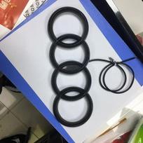 for hot 273/285mm LED Car Front Grille Dynamic Streamer Emblem Rear Trunk Badge Sticker A6 A3 A4 A6L A5 A7 Q3 Q5 Q7 Q8 White Light&285x99mm juoda