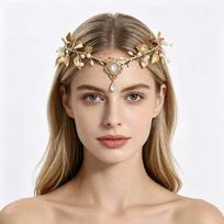 Diadem Elf Tiara Flower Vine Fairy Headpiece Festival Elven Crown  Costume Accessories Style 3 beige