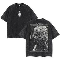 Maliketh Elden Ring Double Printed T Shirt Washed Oversize Unisex Cool Game 3XL black