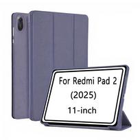 Case for Xiaomi Redmi Pad 2 2025 11-inch PU Leather Flip Smart Cover,Magnetic Stand Case,Soft Silicone Back Shell violetinė