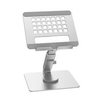 360° Tablet Stand Adjustable and Foldable Aluminum Desk Mount, Rotating Holder for iPad Pro Air 4 Mini 12.9 4-14 inch Samsung Ta New Silver white