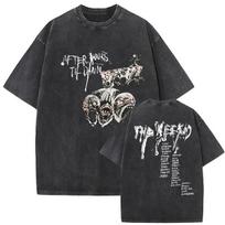 Vintage Washed The Weeknd After Hours Til Dawn Tour 2026 Merch T-Shirts Women Hip Hop O-Neck T Shirt Streetwear XXL gray