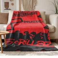 Gorillaz A  Soft and comfortable flannel Suitable for sofas living rooms outdoor camping travel and also makes a great anniversary gif 80cmx120cm red