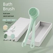 Rechargeable Waterproof Electric Bath Brush with Massage Silicone & Long Handle Colored Box