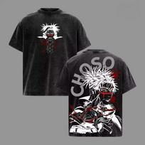 Jujutsu Kaisen Choso Print T-shirt Men's Clothing Women Cotton Tshirt Retro Washed T Shirt Male 2026 Summer Tops 2XL black