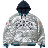 Supreme Homerun Satin Hooded Varsity Jacket SUP-SS25-254 M black
