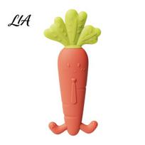 Medical Grade Silicone Teether Baby Carrot Teether, Food-Grade BPA-Free Chew Toy for 3-6 BPA Free Teething Months, Soothing Gum Massager, Boil-Safe oranžinė